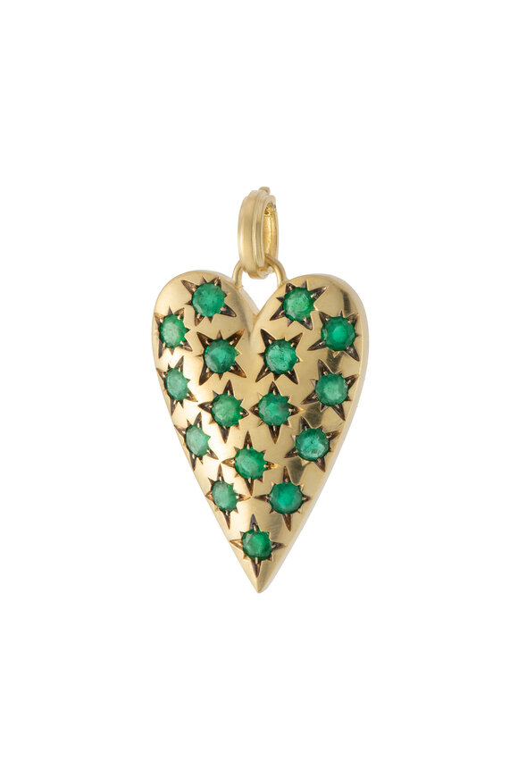 Sylva & Cie 18k Yellow Gold Emerald Heart Pendant - view 1
