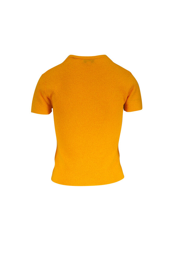 Vince Apricot Bouclé Short Sleeve Sweater - view 4