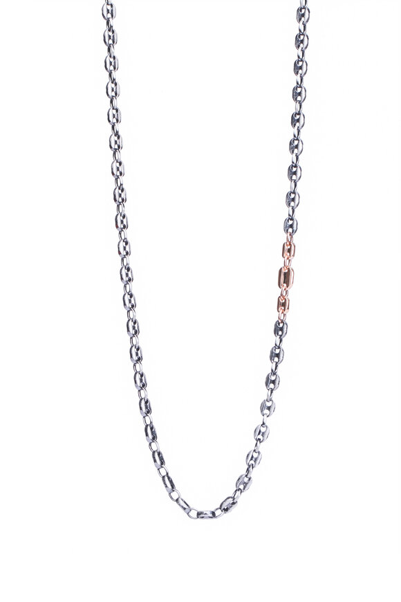 .925Suneera Black Rhodium Gucci Link Necklace