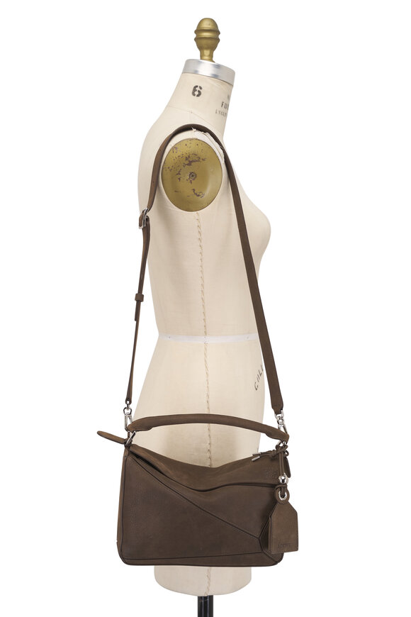Loewe Small Featherlight Puzzle Tundra Leather Bag - view 5