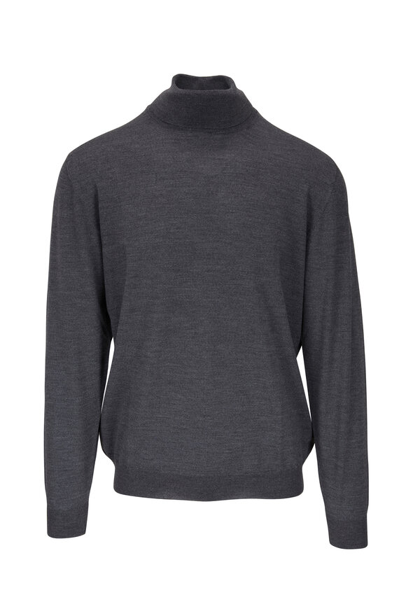 Fedeli - Gray 140's Wool Turtleneck Sweater