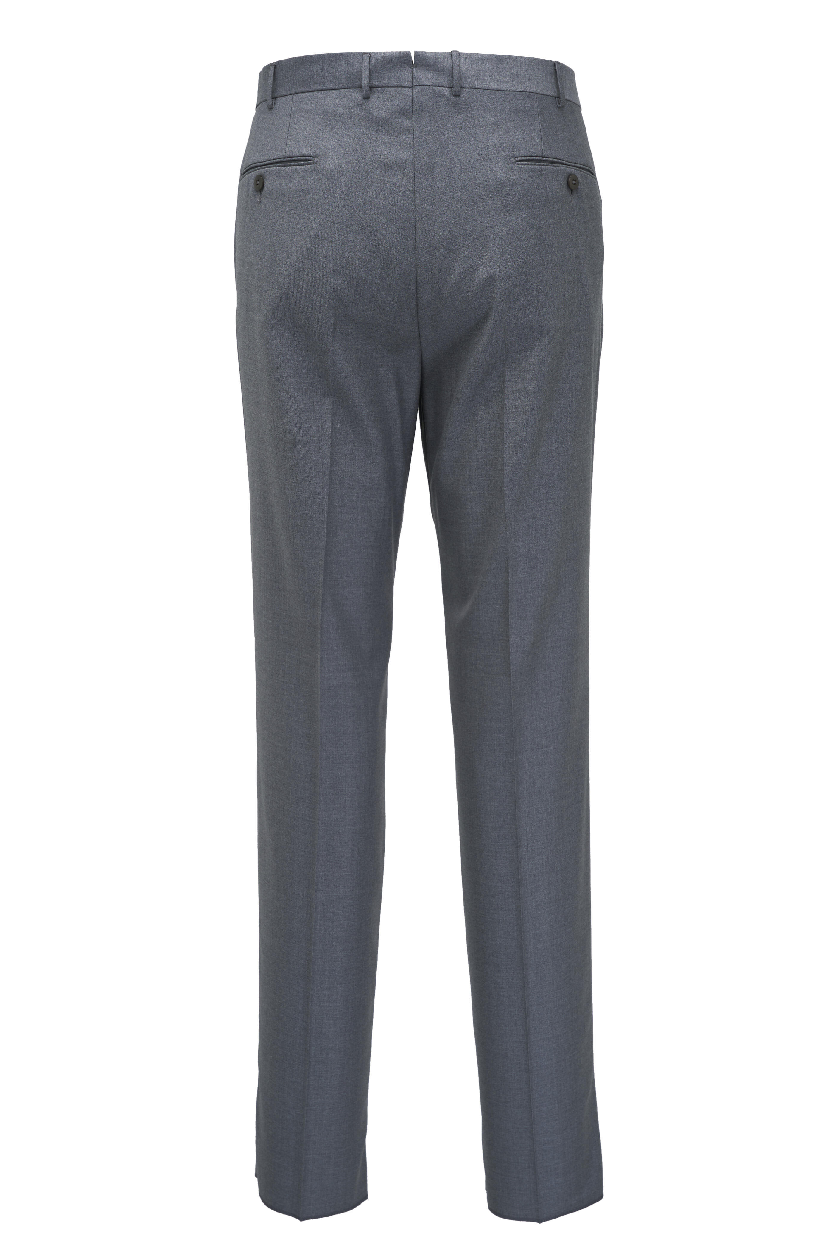 Zegna - Light Gray Wool Twill Pant | Mitchell Stores