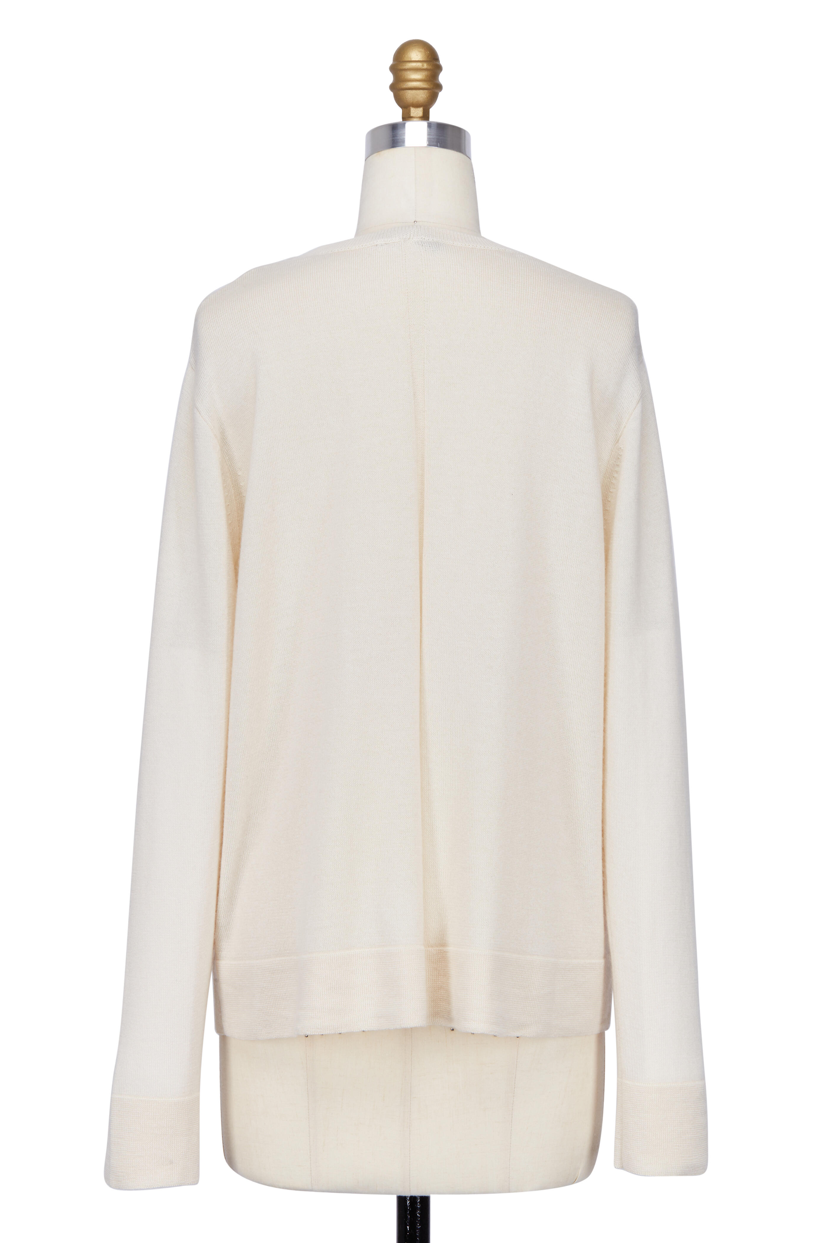 The Row Ghent Ivory Cashmere Silk Sweater Mitchell Stores