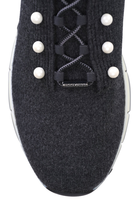 Jimmy Choo - Black Mix Cashmere Mélange Knit Sneaker 