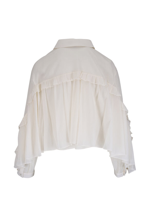 Dorothee Schumacher Dreamful Volumes Orchid White Ruffle Blouse - view 2