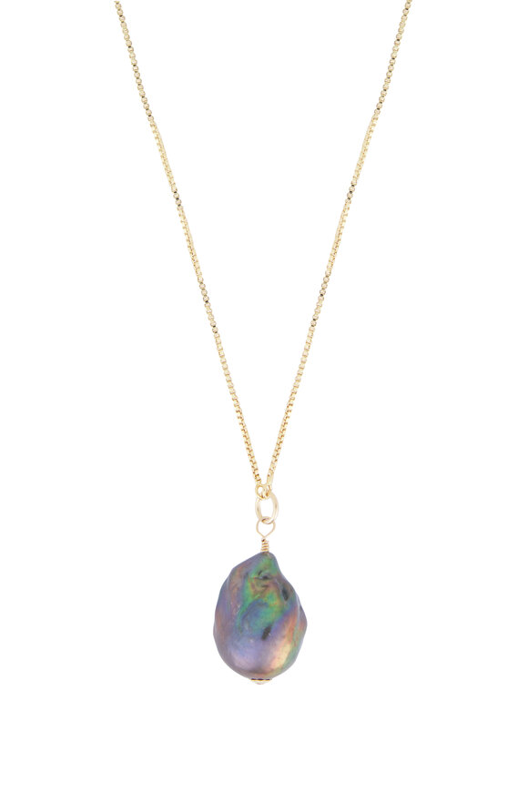 Cristina V. Green Adjustable Baroque Pearl Necklace - view 2