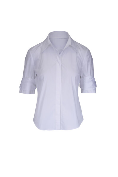 Zimmermann - Lexi Blue Palm Billow Blouse | Mitchell Stores