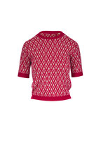 VALENTINOお袖ローズニットXS Valentino - White Butterfly & Rose Embroidered Wool Sweater