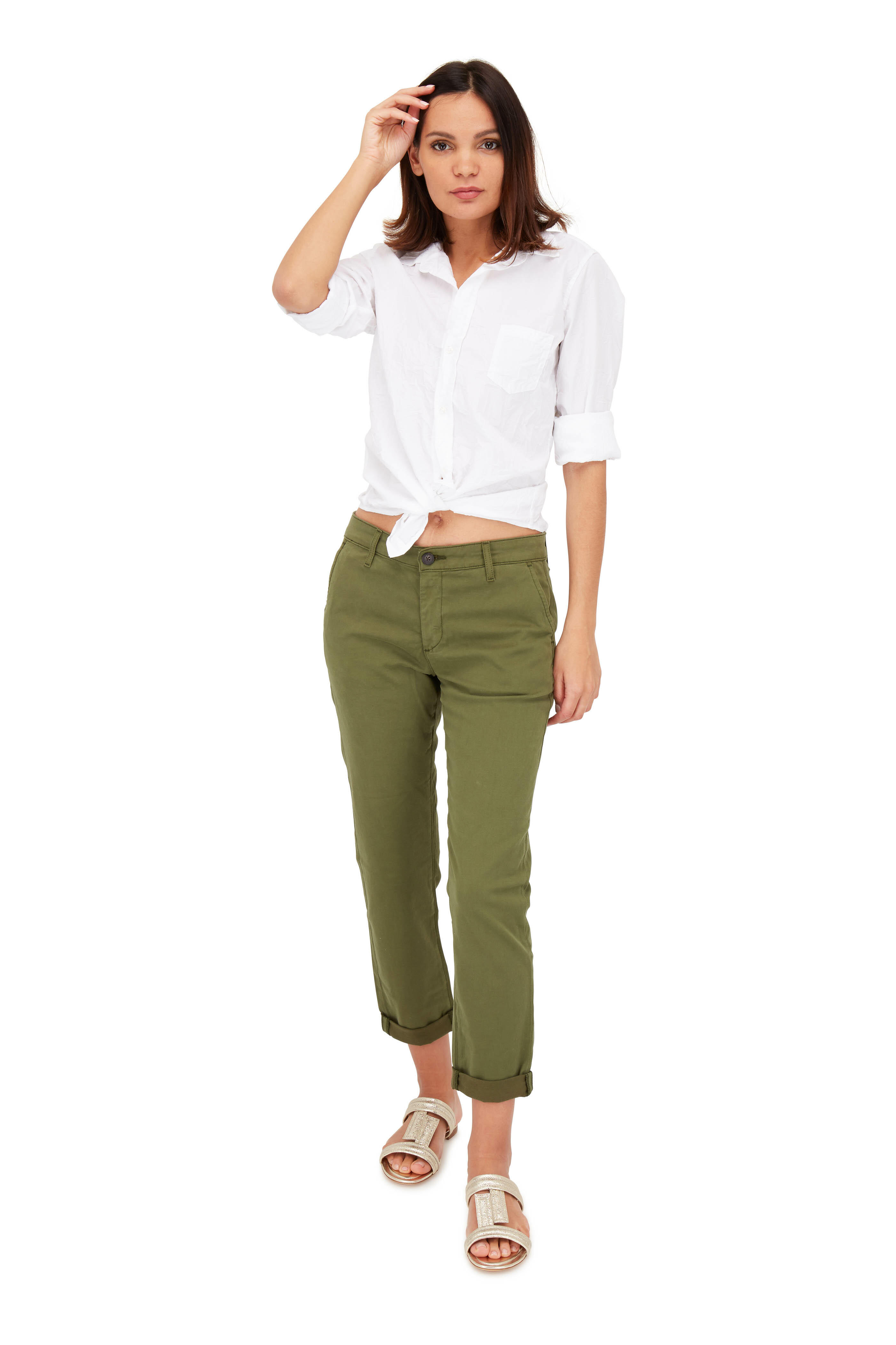 Tod's - Metallic Gold Leather Double-Band Flat Sandal