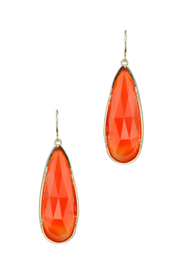 Irene Neuwirth - Yellow Gold Rose-Cut Carnelian Earrings