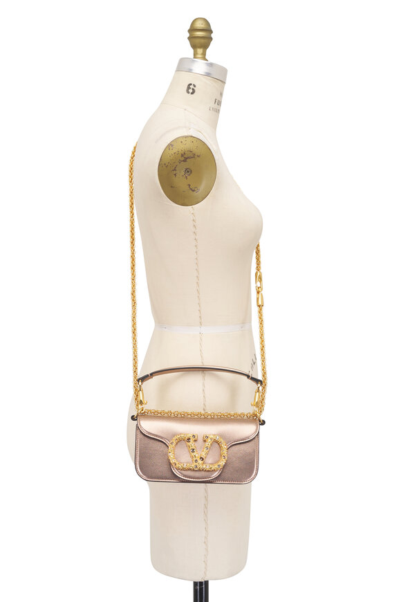 Valentino Garavani Small Loco Rose Cannelle Leather Shoulder Bag - view 7