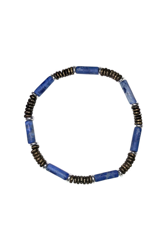 Jan Leslie Lapis Cylinder Beaded Bracelet