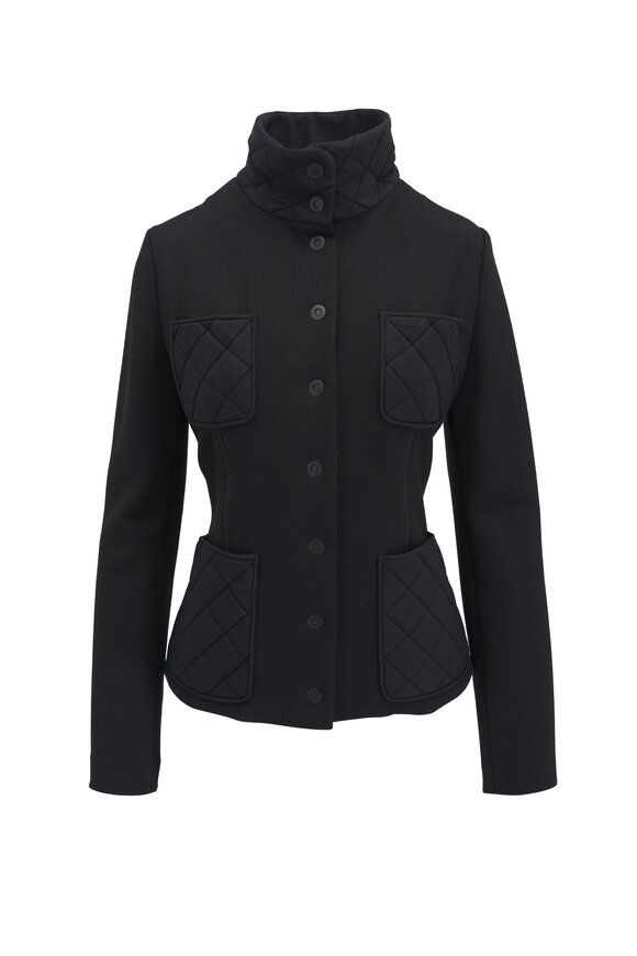 Giorgio Armani Quilted Nero Double-Faced Pocket Jacket 
