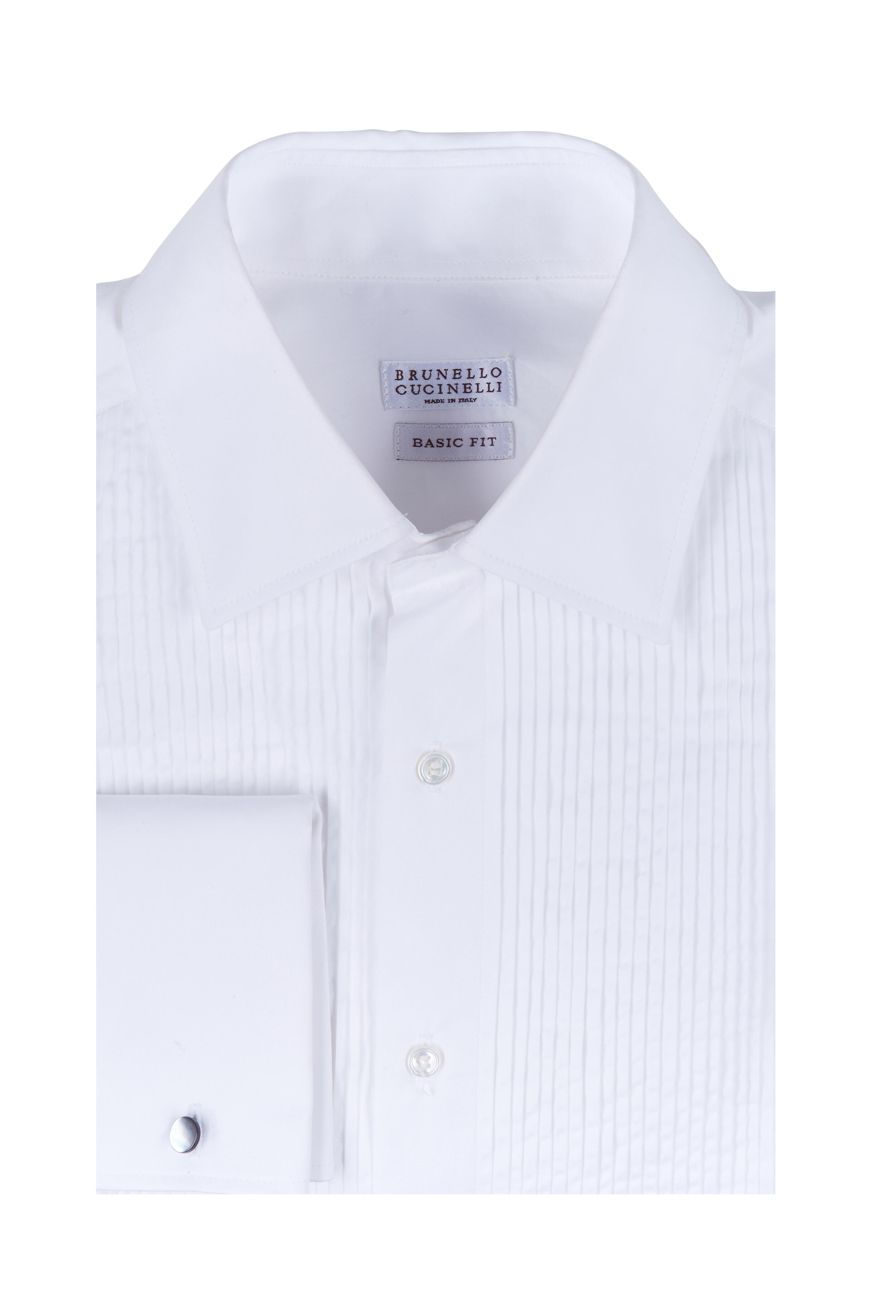 Brunello Cucinelli - White French Cuff Tuxedo Shirt