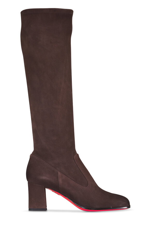 Santoni Carla Cafe Brown Suede Tall Boot, 65mm - view 2