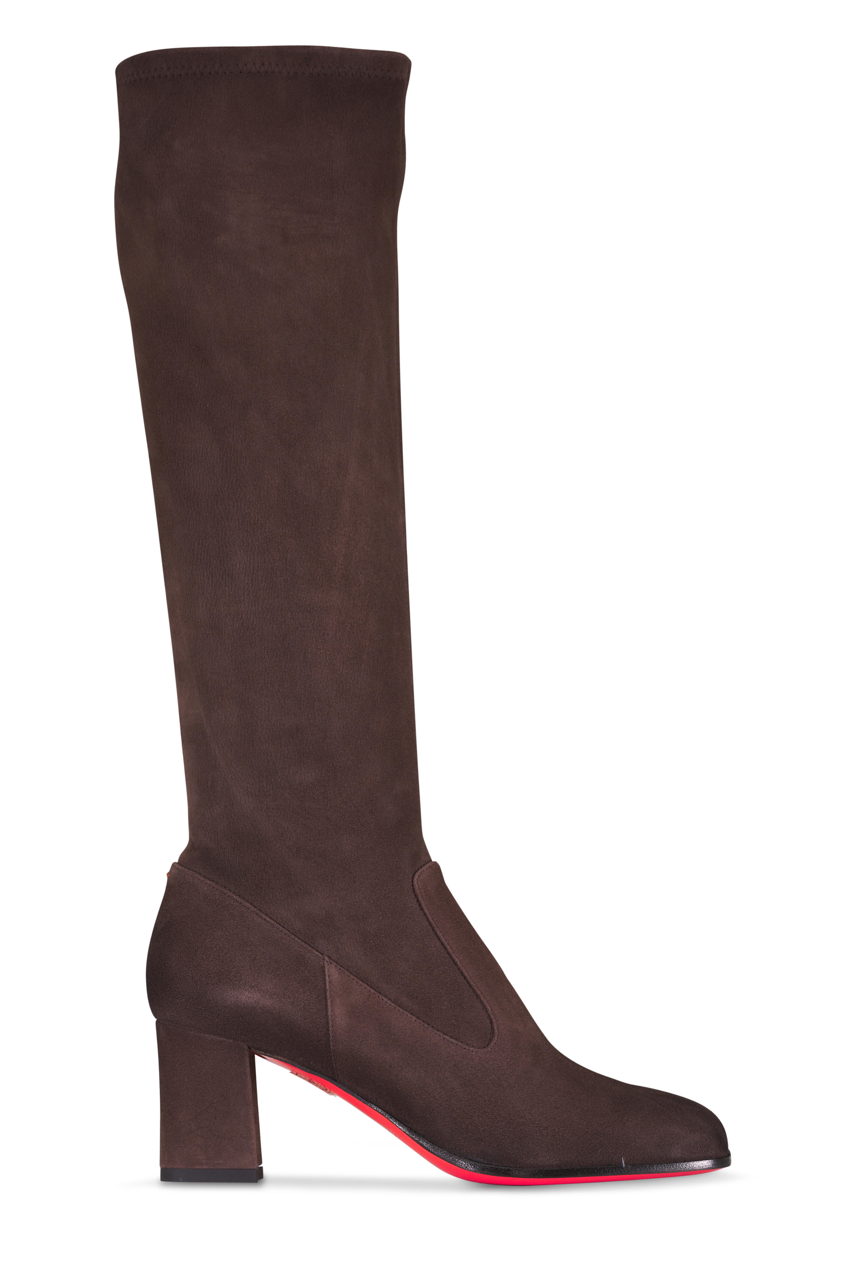 Santoni - Carla Cafe Brown Suede Tall Boot, 65mm - view 2