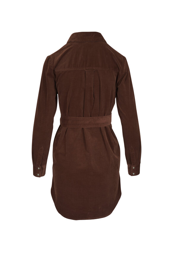 Veronica Beard - Ryan Dark Cocoa Corduroy Belted Mini Dress