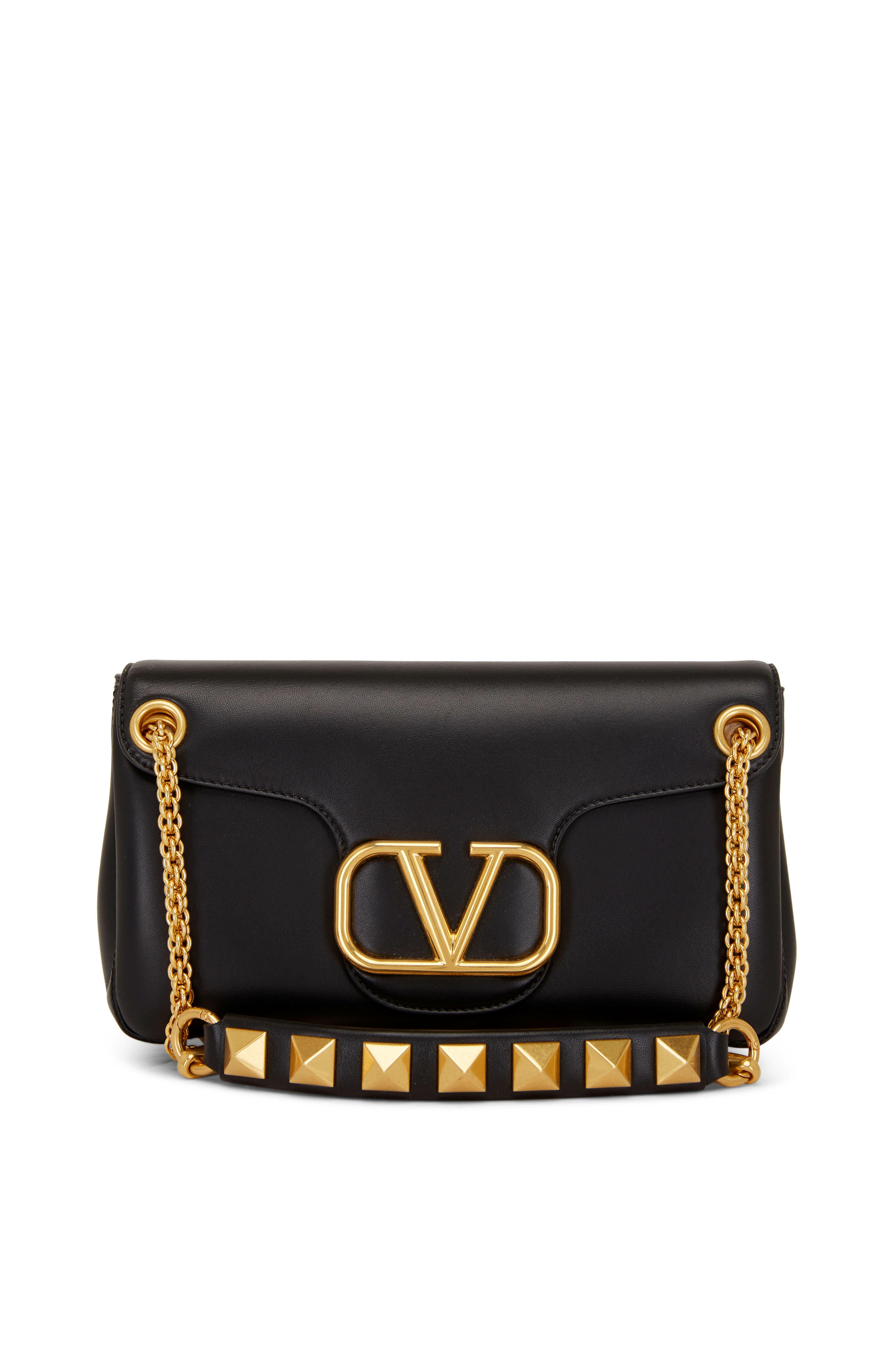 sorg mister temperamentet 鍔 Valentino Garavani - VLogo Black Leather Chain Shoulder Bag