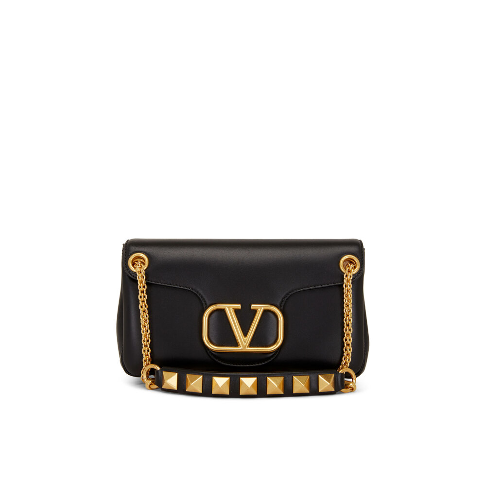 VALENTINO GARAVANI: VLogo Type bag in leather - Black  Valentino Garavani  shoulder bag 2W2B0L49MUS online at