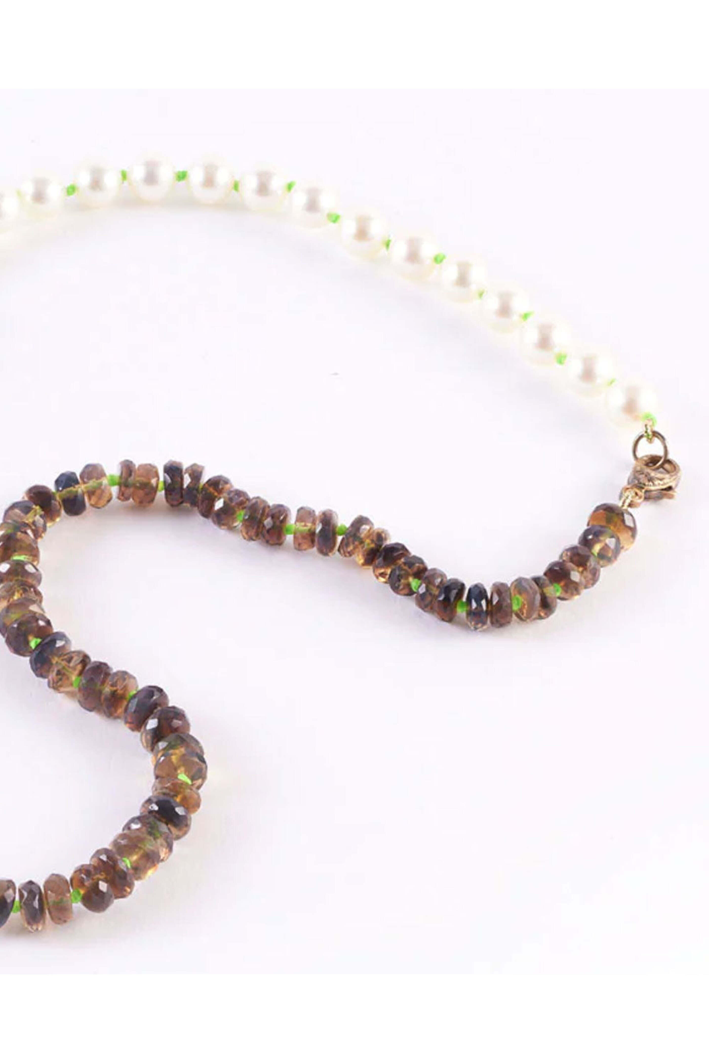 Sylva & Cie - Akoya Pearl and Opal Bead Necklace