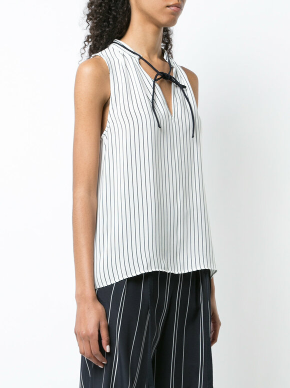 Derek Lam - Blue & White Striped Silk Blouse 
