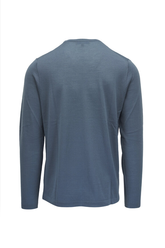 Patrick Assaraf - Slate Merino Wool Crewneck Sweater