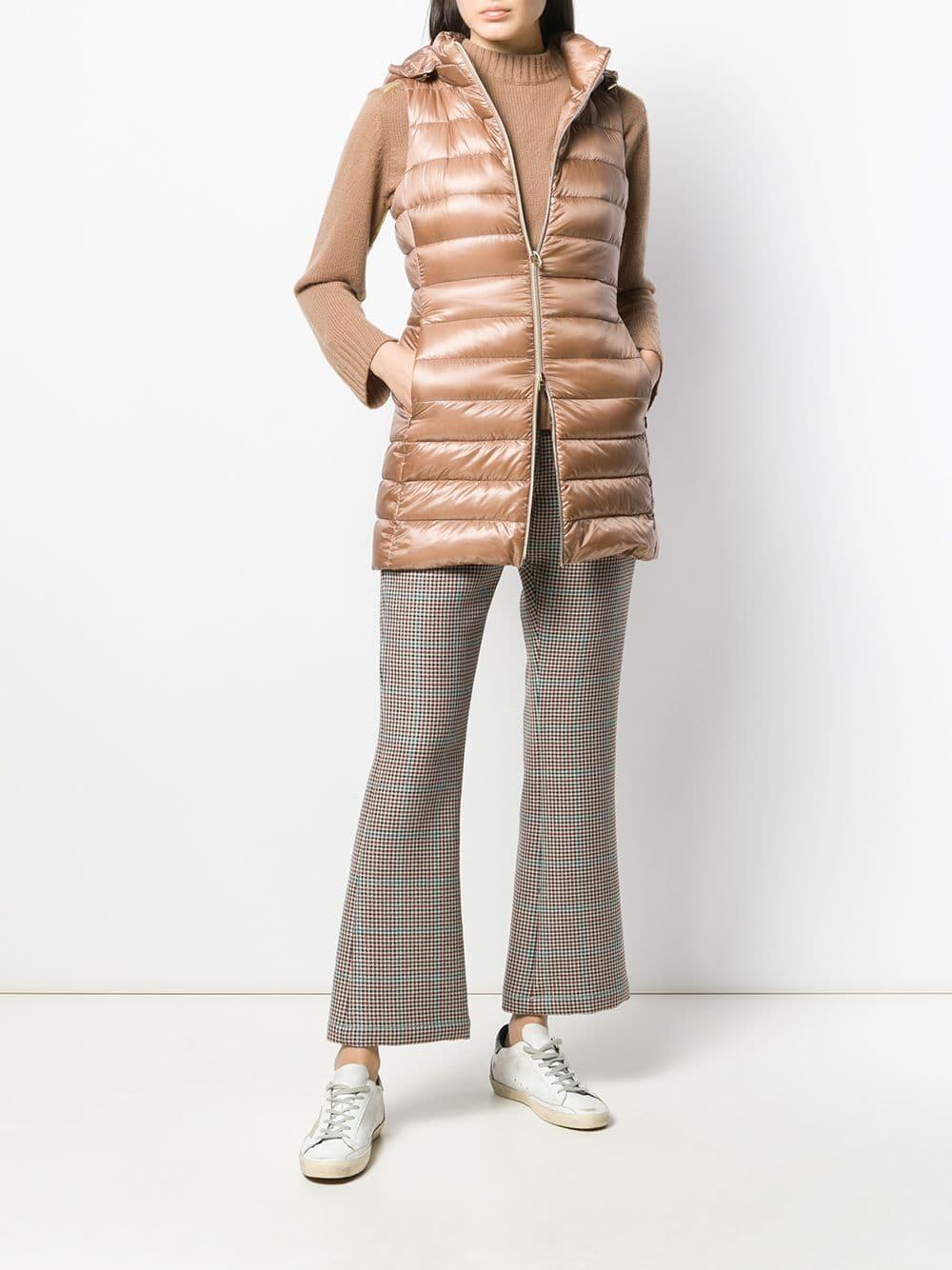 Herno - Camel Long Fitted Puffer Vest