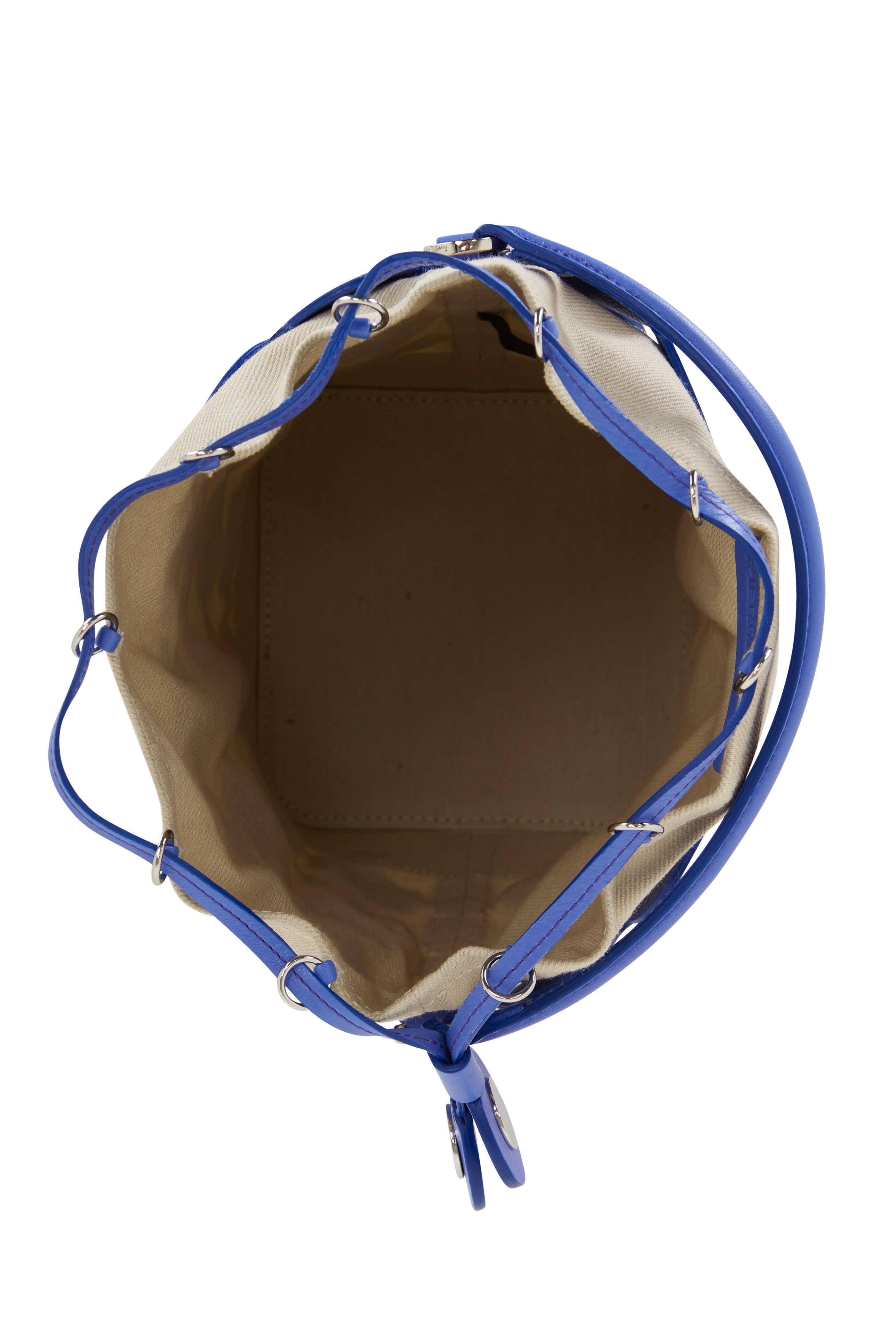 Pierre Hardy - Bulles Indigo Leather & Sand Canvas Bucket Bag