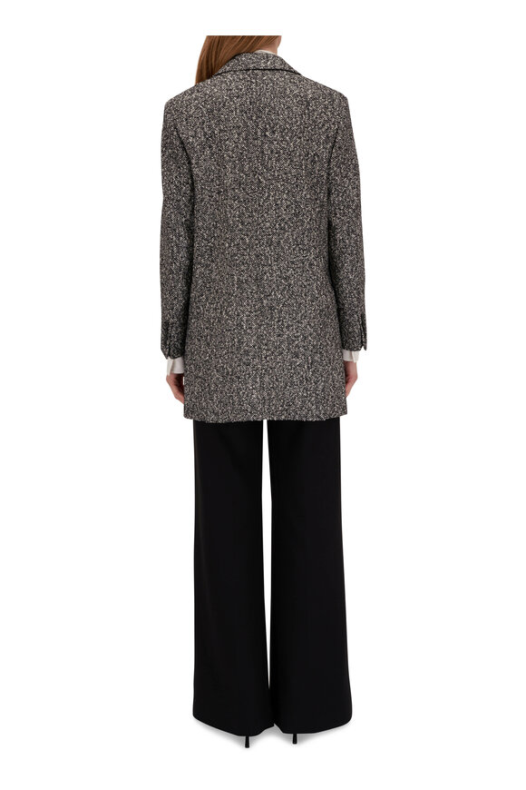 Max Mara - Ovale Black & White Tweed Long Blazer 