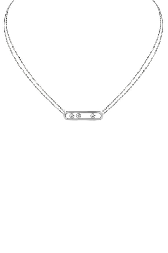 Messika - 18K White Gold Bar Necklace