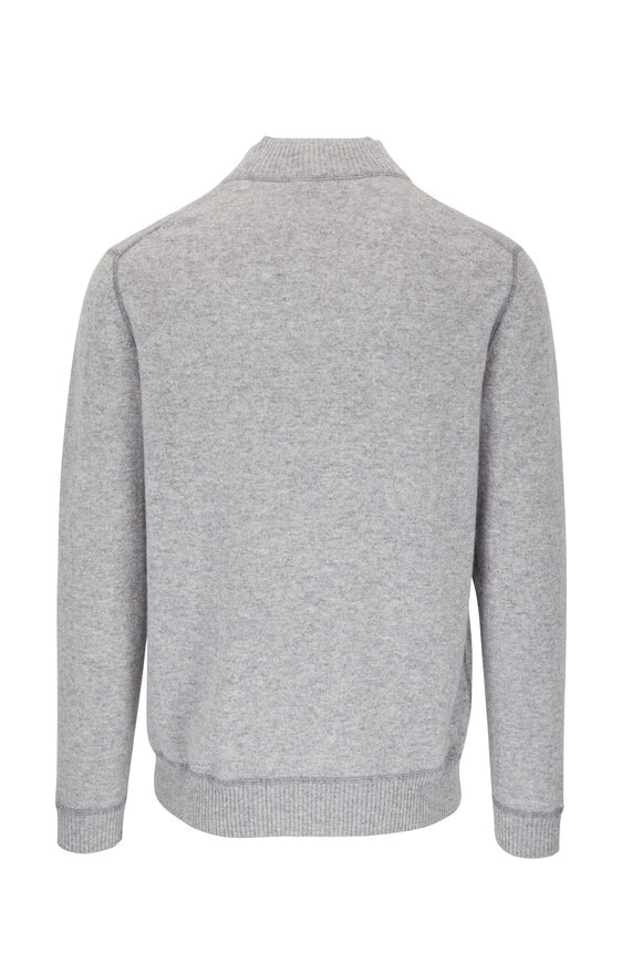 Kinross - Light Gray Cashmere Quarter-Zip Pullover