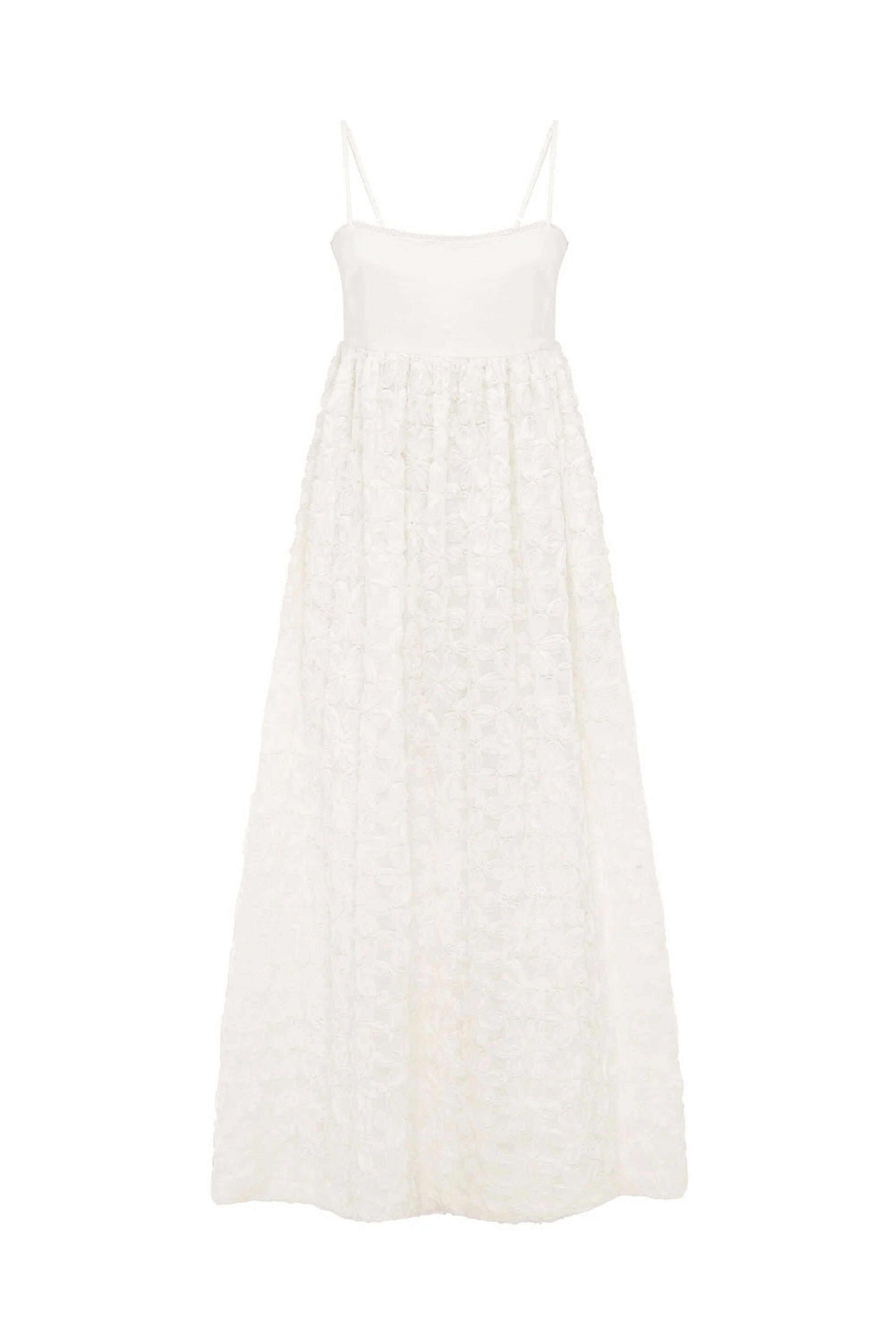 Alémais - Cream Embroidered Iggy Midi Dress