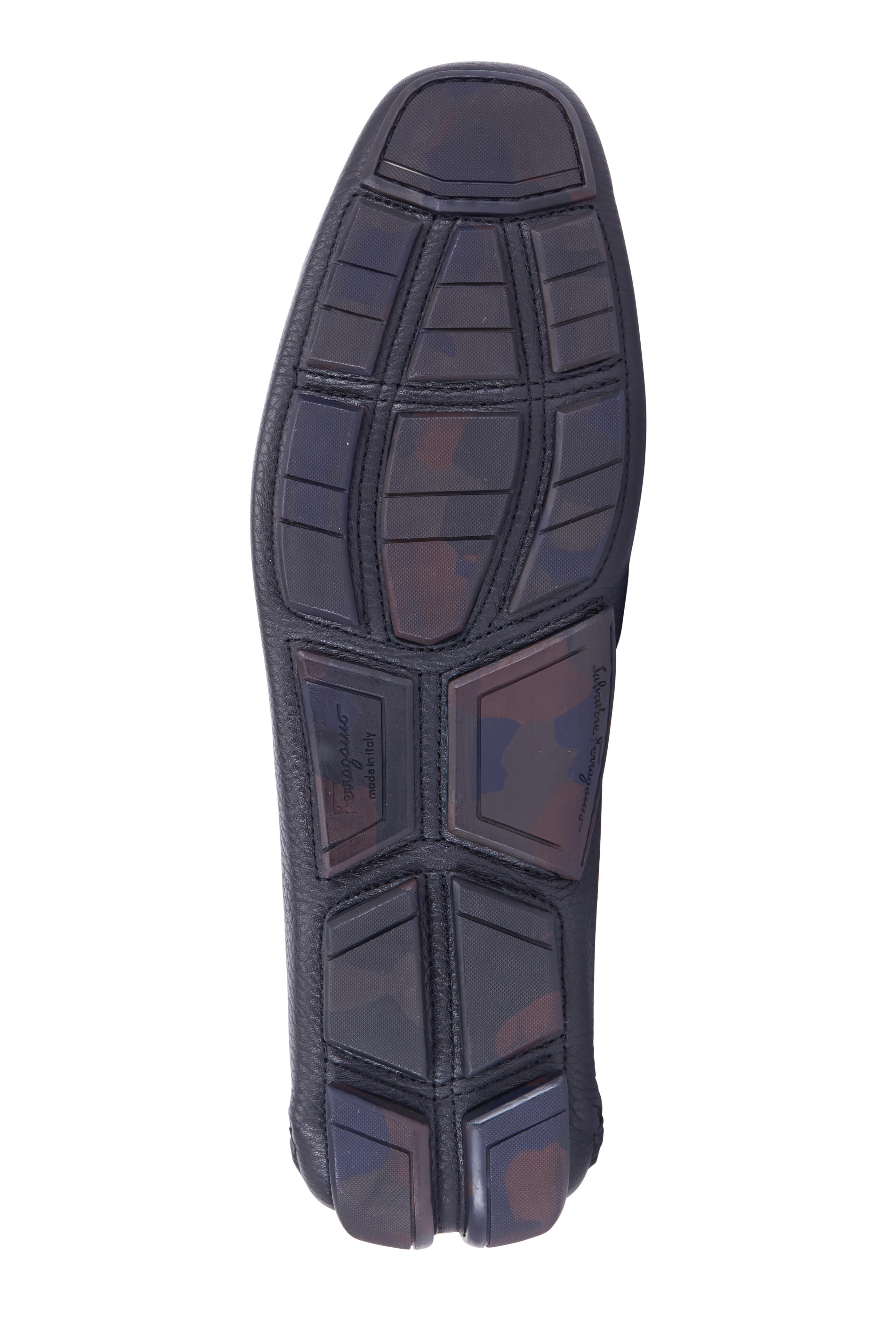 Ferragamo - Granprix Black Grained Leather Driver