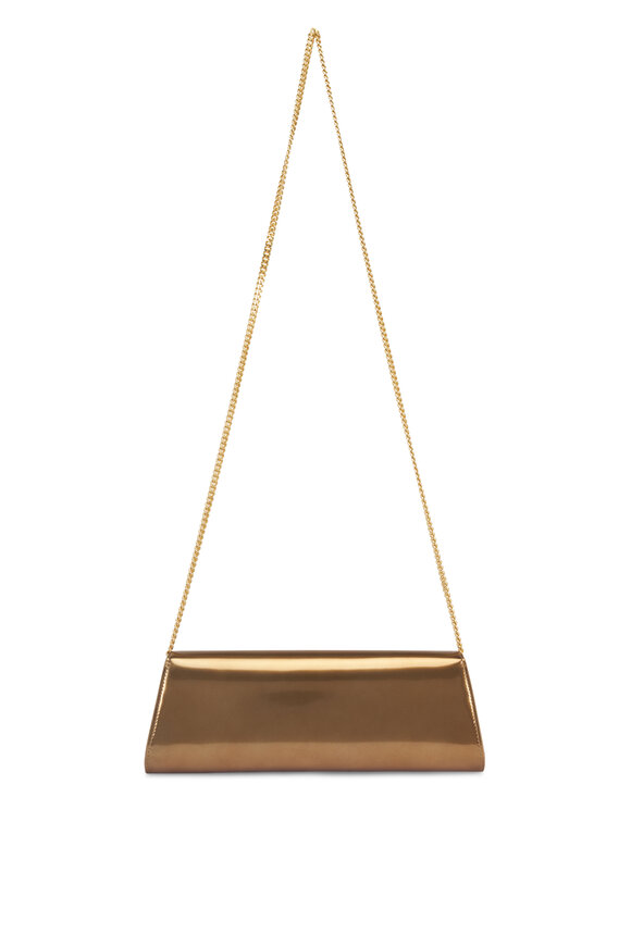 Akris Small Anouk Bronze Metallic Leather Chain Clutch - view 2