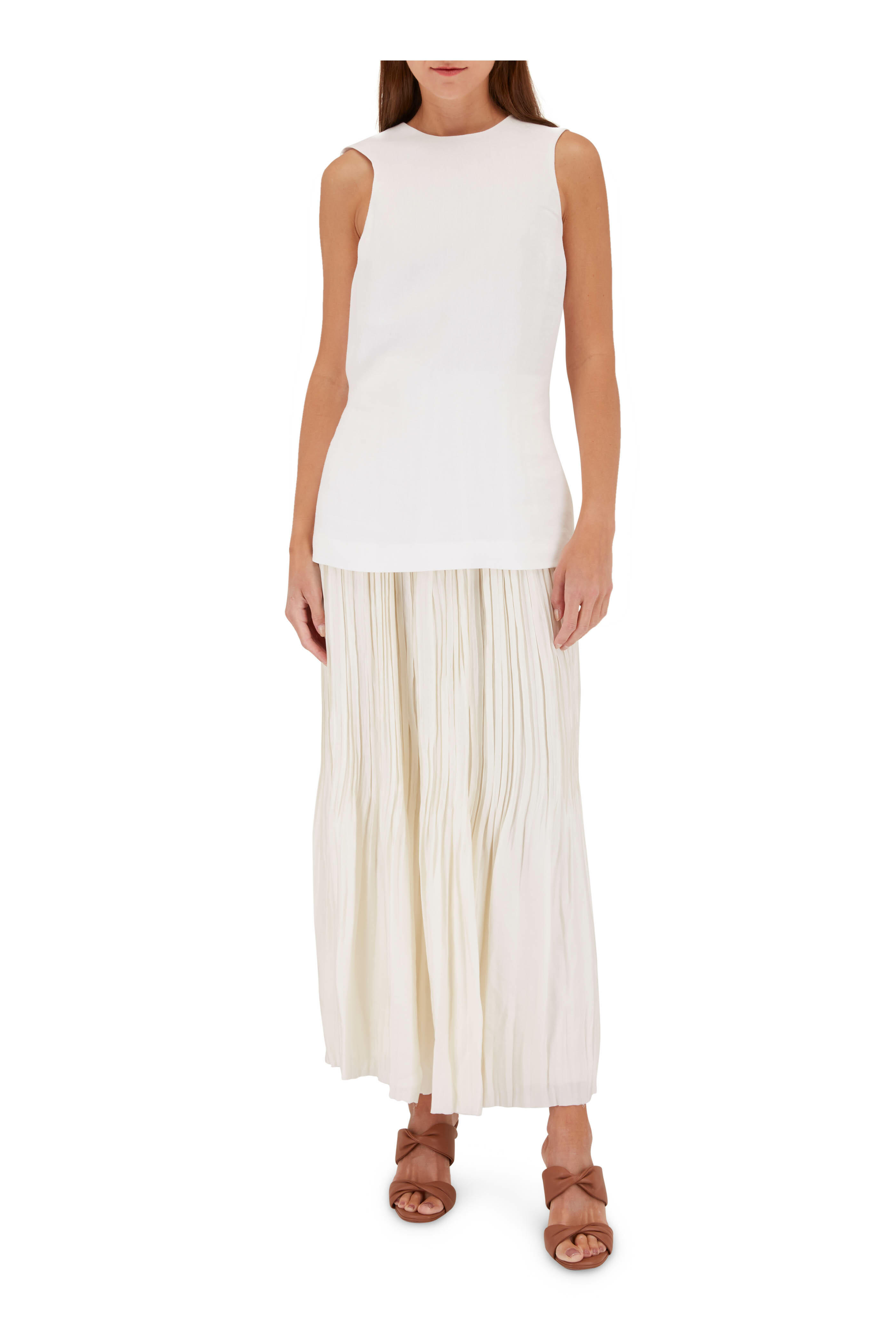 スカート KHAITE Woman Skirt White 4142385 121 Lalisa Skirt in Chalk – KHAITE