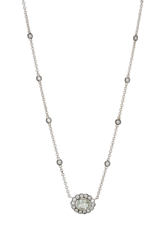 Marlo Laz - Single Alexandra Aquamarine Necklace