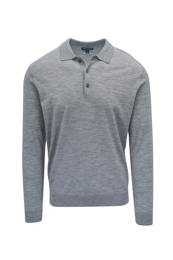 Peter Millar Excursionist Flex Gale Gray Polo Sweater