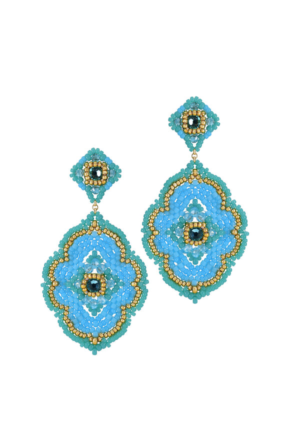 Miguel Ases Large Scallop Turquoise Earring