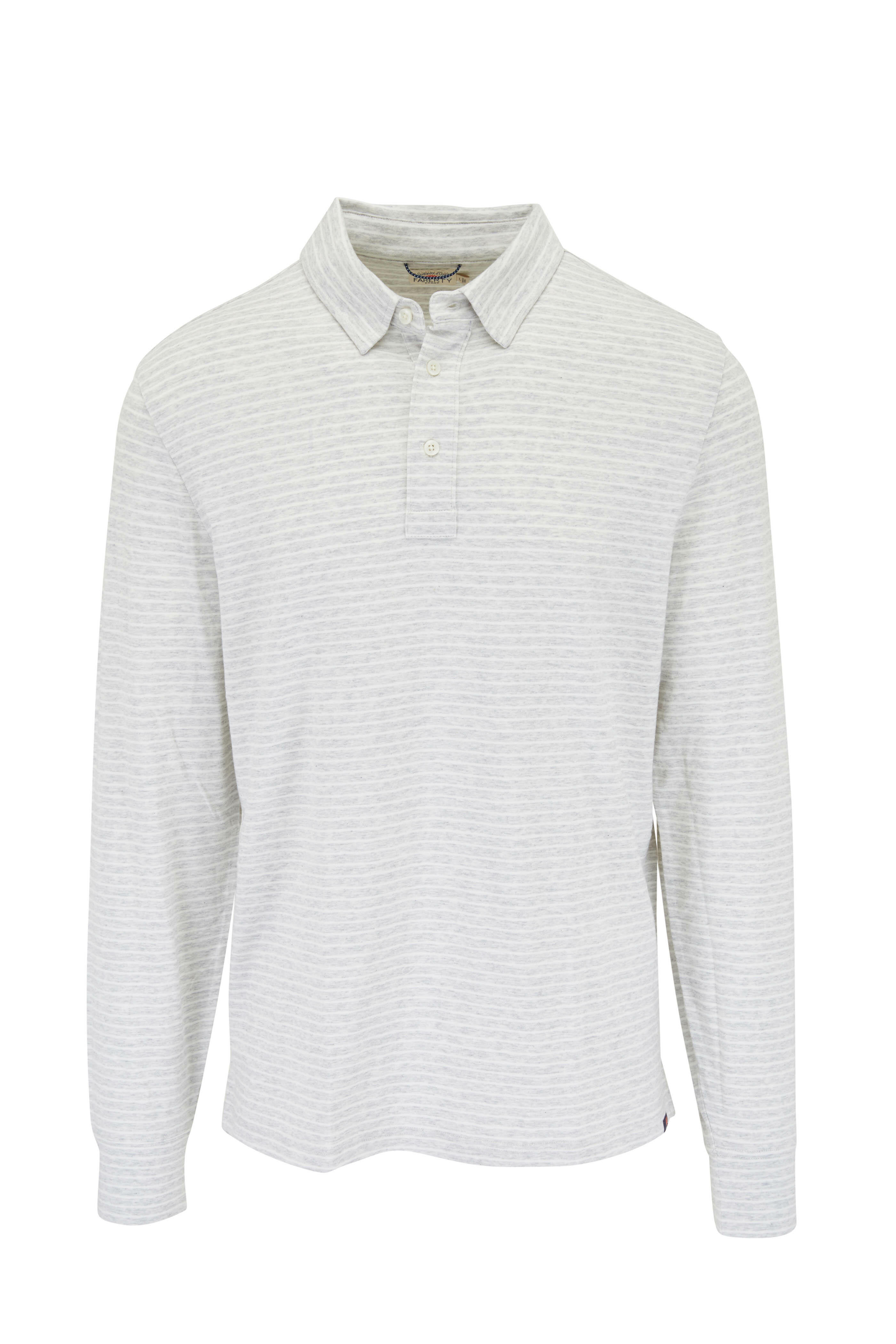 Faherty Brand - Movement™ Gray Point Dumes Stripe Long Sleeve Polo