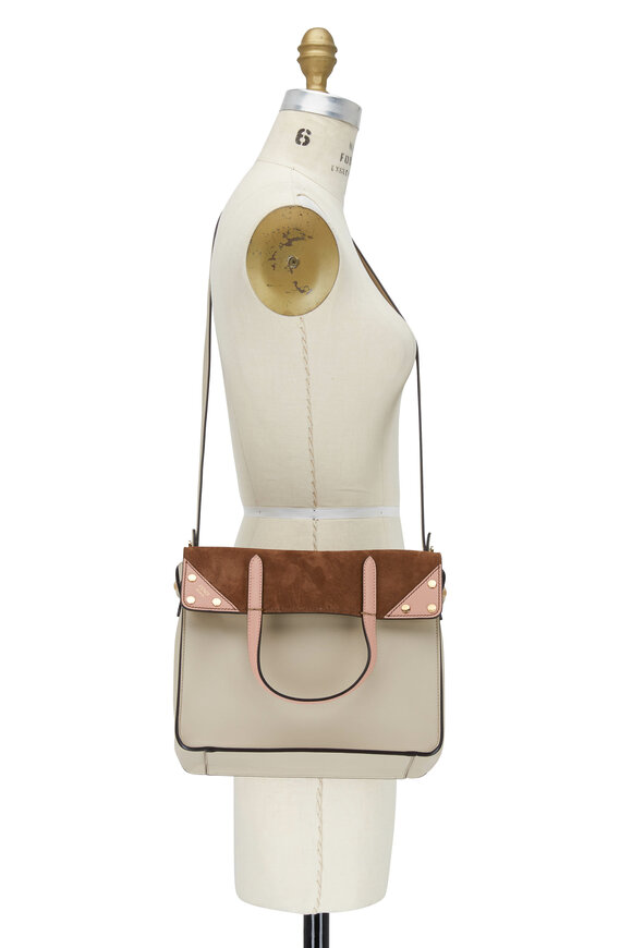 Fendi - Flip Brown Suede & Tan Leather Small Bag