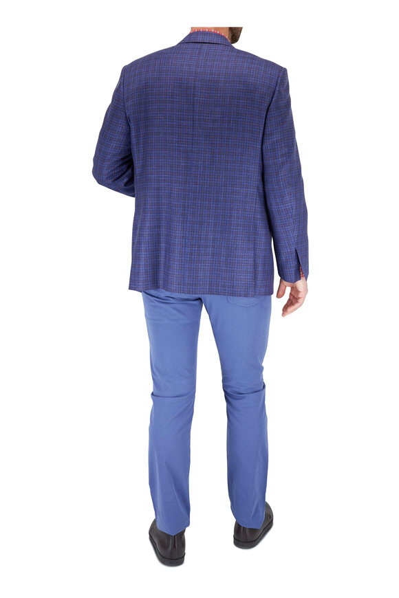 Canali - Plum & Medium Blue Plaid Sportcoat