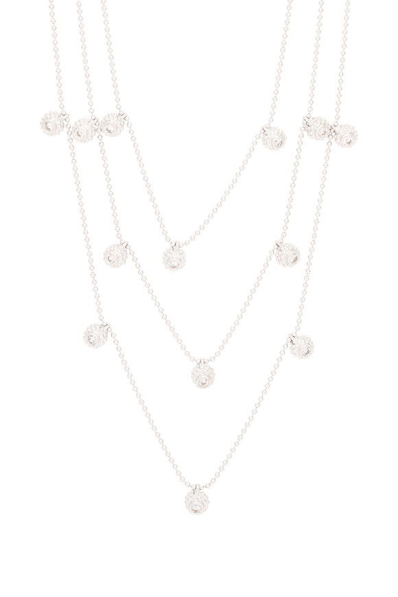 Renee Lewis 18k White Gold 3 Chain Diamond Necklace - view 2