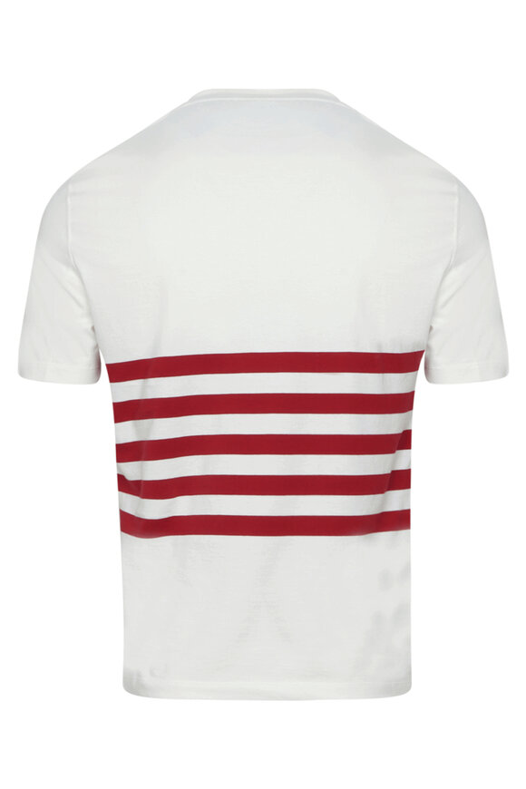 Tシャツ・カットソー Brunello Cucinelli Red Striped T-Shirt Striped jersey T-shirt for Girls in Red | Brunello Cucinelli