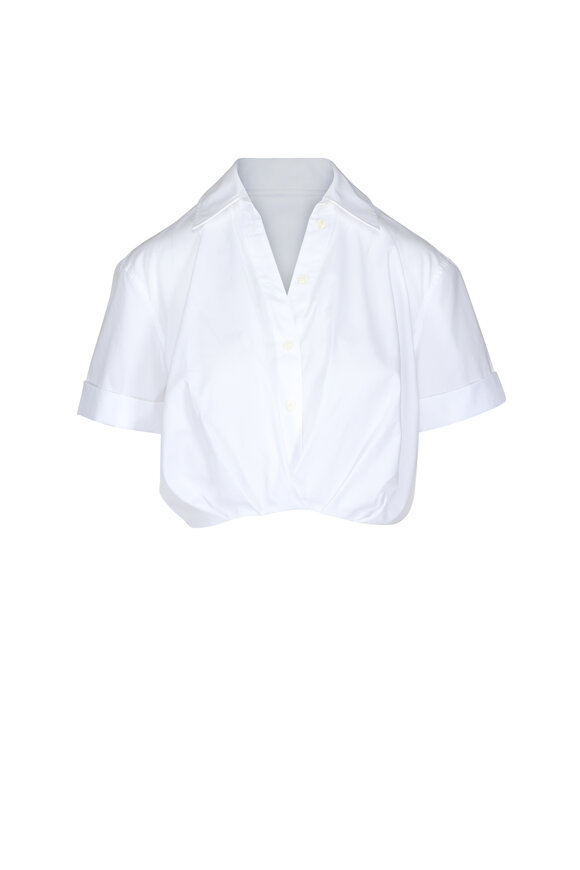 Tanya Taylor Oakley Optic White Cropped Top