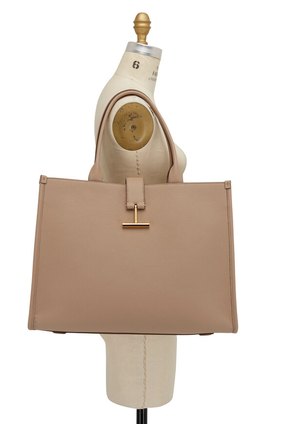 Tom Ford - Tara Taupe Grain Leather Large Tote