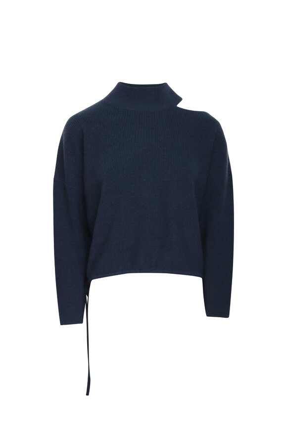 The Sei Slate Blue Open Shoulder Sweater