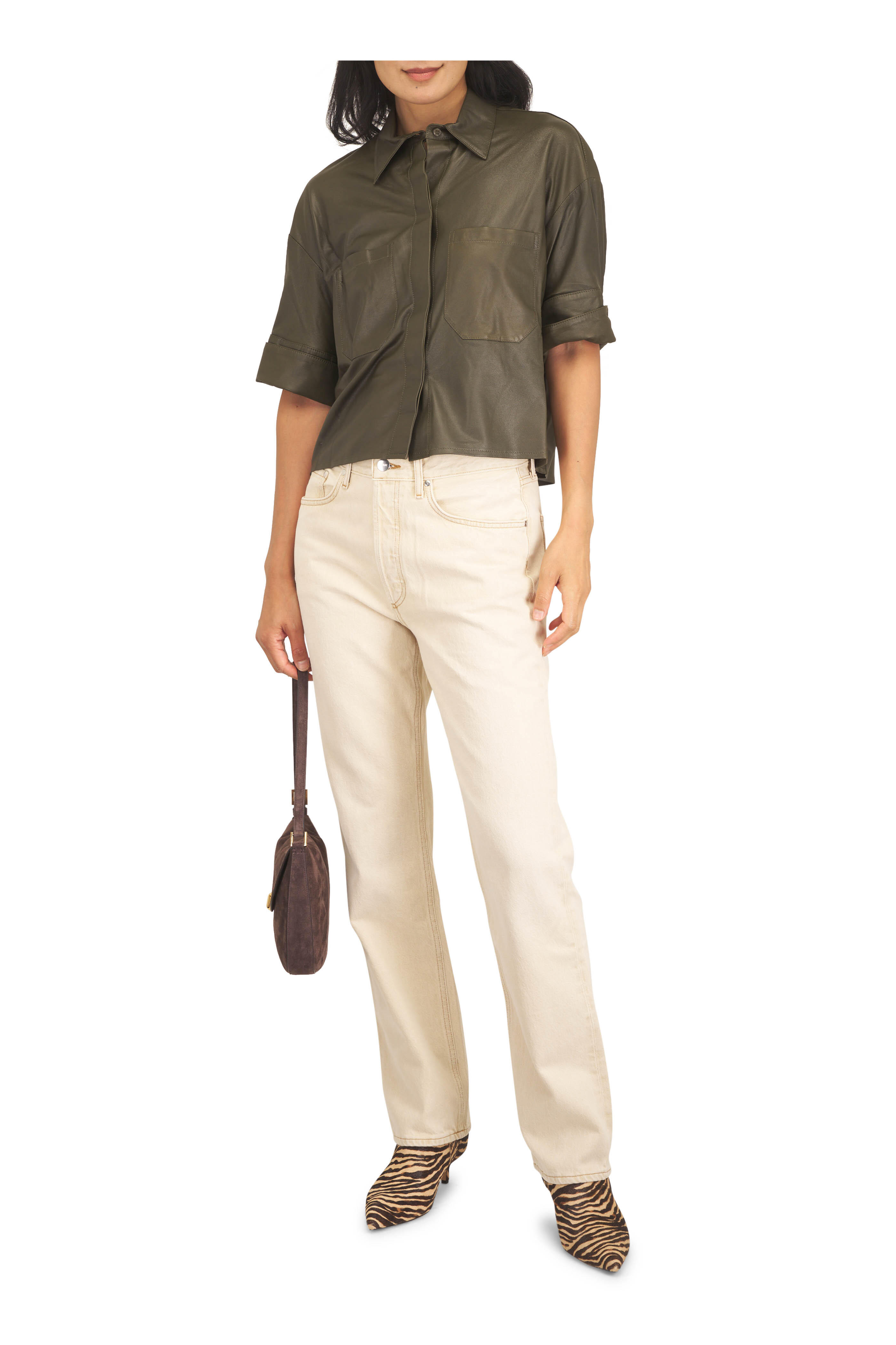 Agolde - Lana Arena Beige Straight Leg Jean - view 2