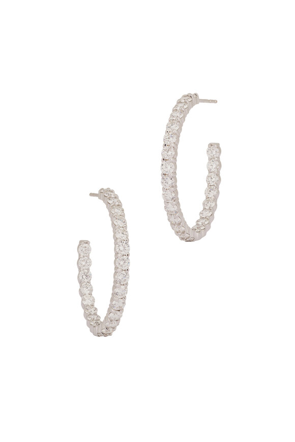 Kwiat 18k White Gold Diamond Hoop Earrings - view 1