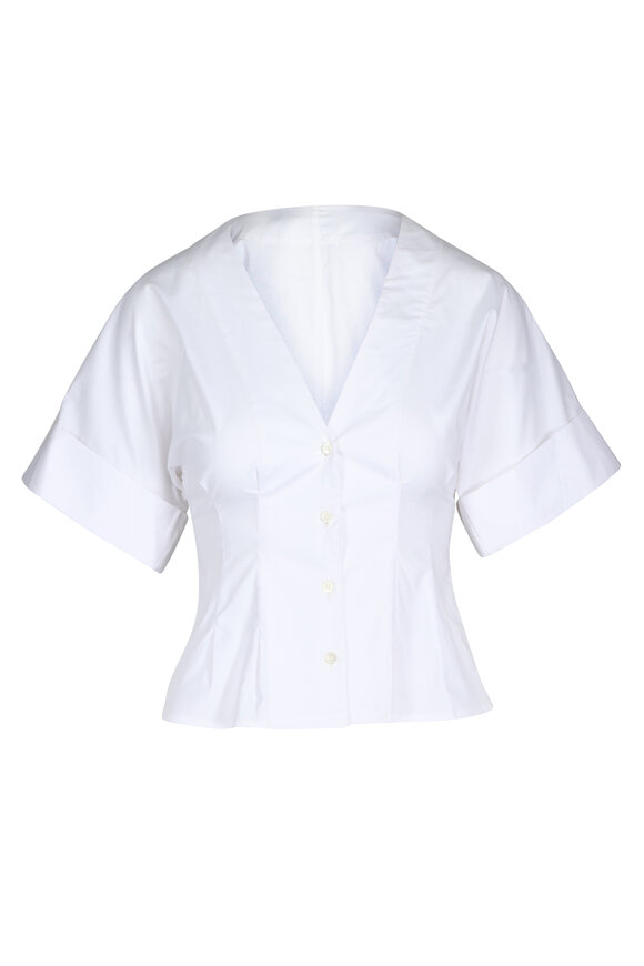 Staud White Elle Blouse