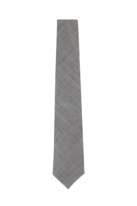 Brunello Cucinelli Light Gray Wool Necktie